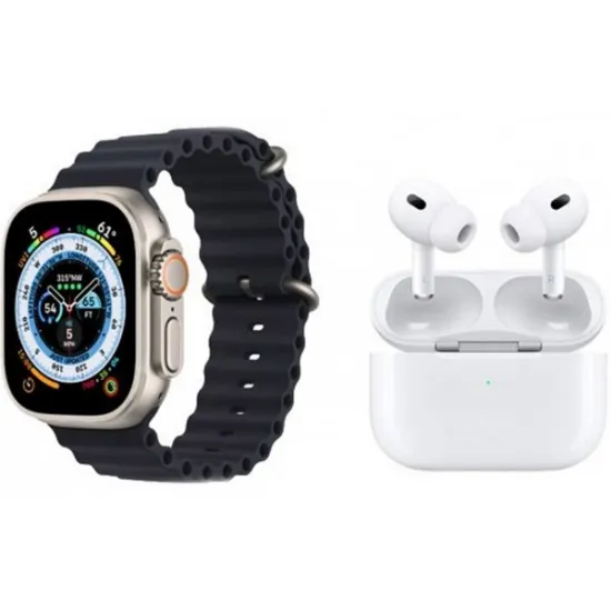 Picture of Haino Teko GP8 Ultra Smart Watch with Bluetooth Wireless Earphone Combo