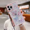 Picture of Iphone 13 14 Butterfly Star Epoxy Glitter Shockproof Girls Phone Case Shinny and Bling Rhinestone Diamond Phone Cover