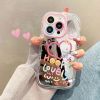 Picture of Fashion Lovely Girl Heart Cute Mirror Phone Case for iPhone 12 13  Pro Max Back Cover
