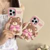 Picture of IPhone 12 13 14 15 Pro Max Cute Non slip Phone Cover for Girls Cartoon Bear Silicone Protective Phone Case